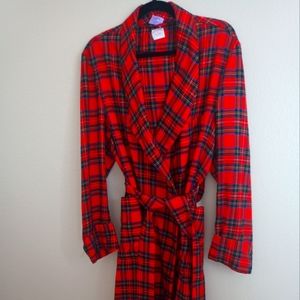 Brooks Brothers Plaid Tartan Robe Size Medium Wool Cotton Blend